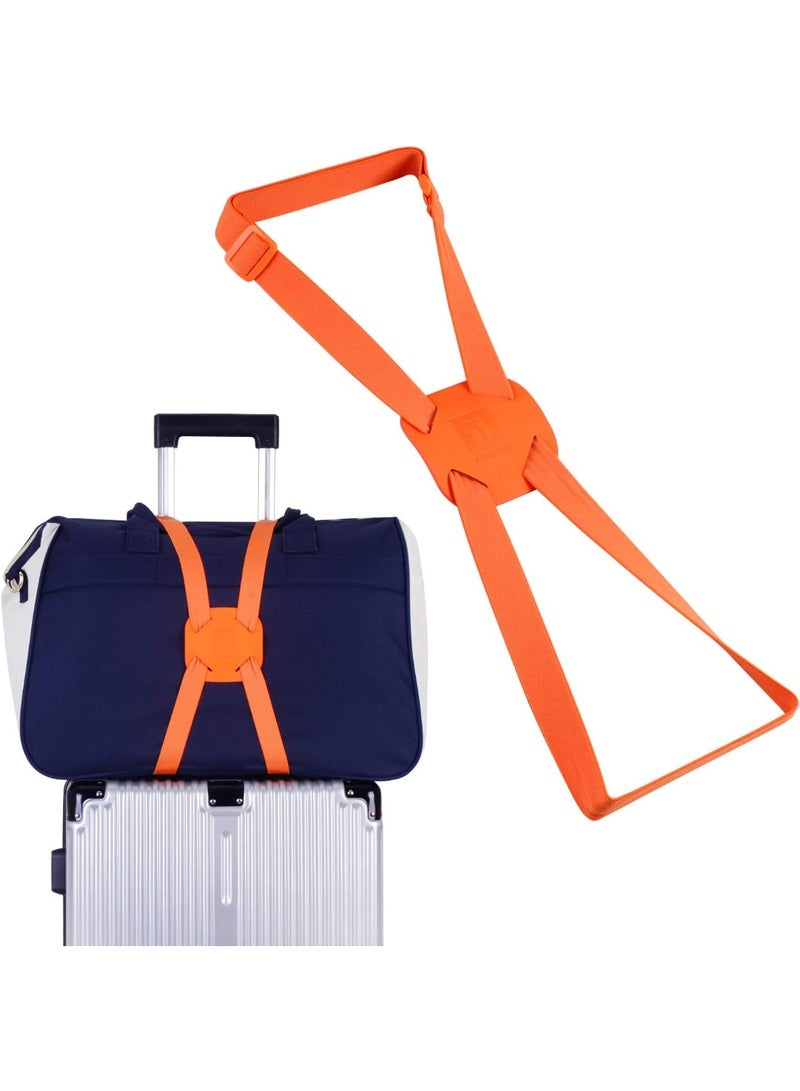 Luggage Straps Bag Bungees for Add a Bag Easy to Travel Suitcase Elastic Strap Belt Long Orange L Orange - Image 2